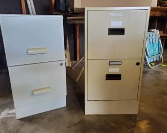 Two 2-drawer metal file cabinets
