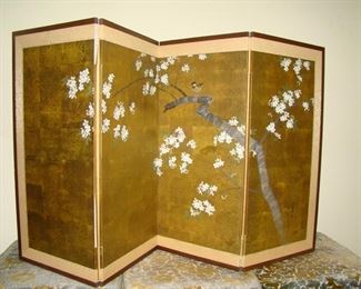 Oriental four panel screen