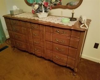 Twelve drawer chest and mirror
