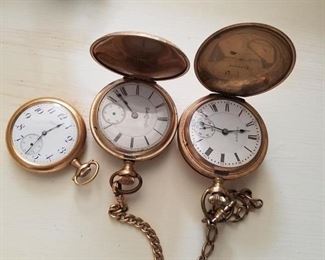 Several pocket watches including Illinois & Elgin