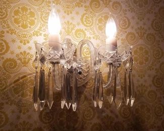 Waterford wall sconce pair
