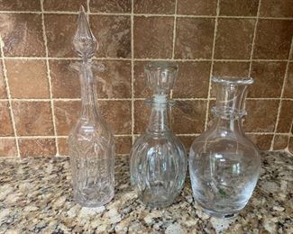 Cut glass decanters