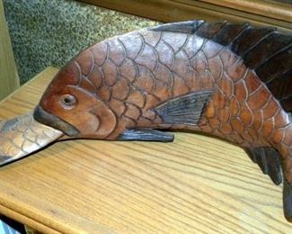 Hand Carved Artisan Fish Figure
