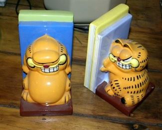 Ceramic Garfield Bookends