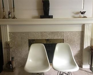 Herman Miller Eames Molded Plastic Chrome Chairs 6 total