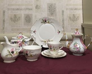 Dessert set teapot, cake plate, cups