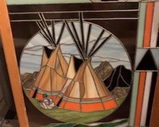 Stained Glass Native American Teepee