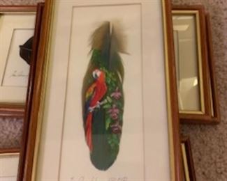 Handpainted artwork on feather