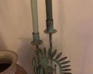 Metal Southwestern candleholder