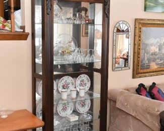 Tall Lighted Display Cabinet with Glass Shelves