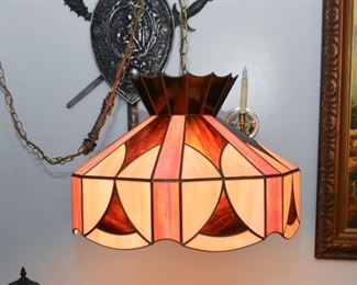 Stained Glass Swag Lamp / Ceiling Light Pendant