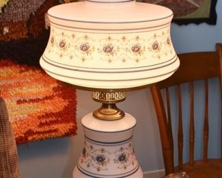 Vintage Electric Glass Hurricane Table Lamp