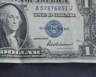 One Dollar Bill Note - Silver Certificate, Blue