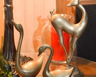 Brass Figurines - Deer & Swans