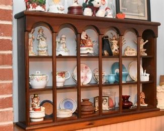 Curio Display Shelf (there are 2 of these), Music Boxes, Collectibles, Figurines, Teacups, Etc.