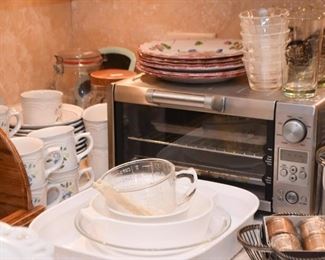 Toaster Oven, Dinnerware, Baking Dishes, Etc.