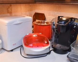 Bread Machine, Crock Pot, Lean Mean Grilling Machine, Keurig Coffee Maker