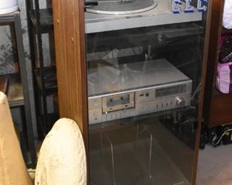 Vintage Stereo Cabinet, Stereo Components, Turntable