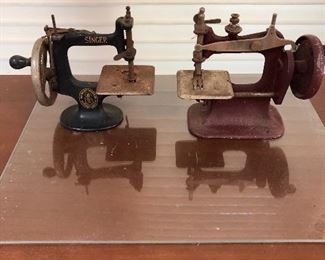 Singer Toy sewing machine and unmarked sewing machine