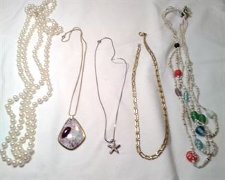 silver stamped necklace