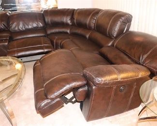 Sectional sofa with Recliner chairs.