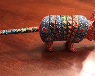 Oaxacan hand painted decorative piece. Signed by artist. Highly collectible - fine example of Mexican Folk Art.