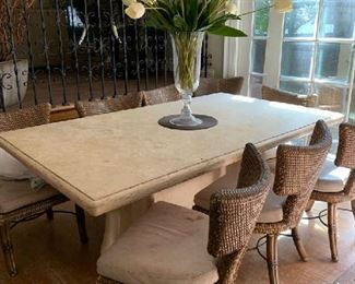 Marble table with Kreiss chairs