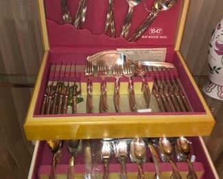 GREAT MID CENTURY SILVERPLATE SET BOUGHT IN SEPTEMBER OF 1955 IN LAS VEGAS... WITH ALL ORIGINAL PAPERWORK