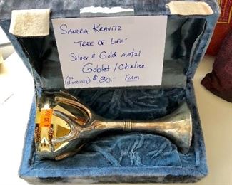 Sandra Kravitz "Tree of Life" Silver and Gold Chalice