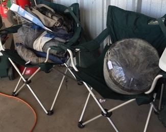 Coleman Portable Chairs, Sleeping Bag, Tent