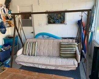 Swing that convert to a bed never used outside