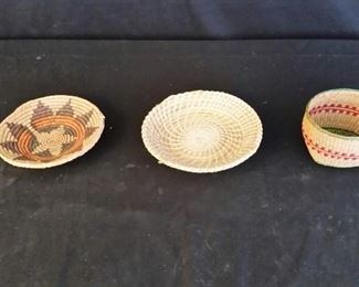 3 Handwoven Native American Baskets