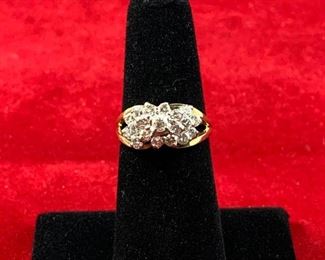 Diamond Cluster 14k Gold Ring