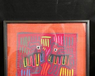 Handmade Tribal Art  Cotton Broidery on Woven Background