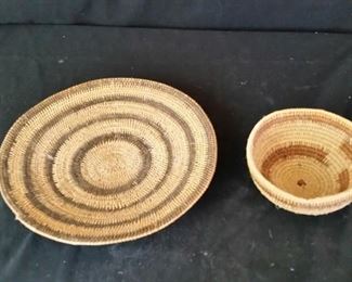 Native American Handwoven Basket and Bowl