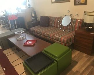 Crate & barrel sofa and ottomans