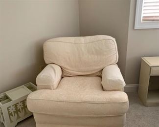 Comfy La-Z-Boy reading chair with matching ottoman