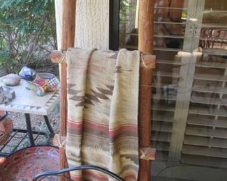 Decorative Ladder with Western-Style Blanket