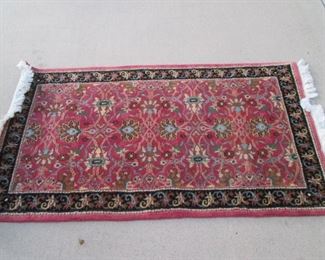 Red Area Rug, Hand Woven Oriental Rug, 3' X 6'