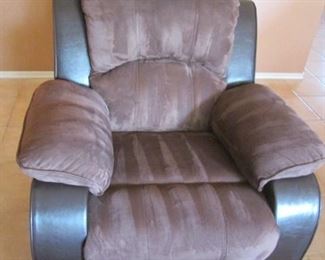 Comfy Chair with Recliner, 2-Tone Colors with Matching Loveseat