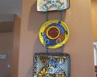 Decorative Mexican Pottery in Wall Rack