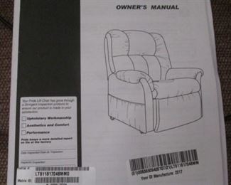 Pride Owner's Manual