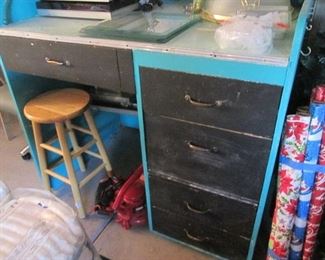 Desk For Sale + Wood Stool