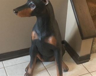 large doberman statue