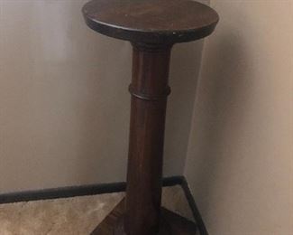 antique oak plant stand