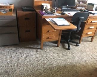 vintage oak teachers desk solid wood