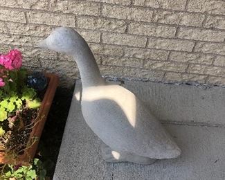 cement statue goose