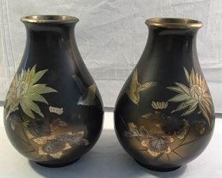 Vintage Brass Cloisonné Vases https://ctbids.com/#!/description/share/236199