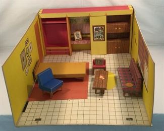 Vintage 1962 Barbie Dream House ''Teenage Fashion Model'' & MCM Furniture (10Pcs)          https://ctbids.com/#!/description/share/236135