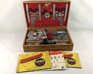 Vintage 1948 Lionel Construction Kit #565 w/ Oak Case & Instruction Manuals https://ctbids.com/#!/description/share/236138